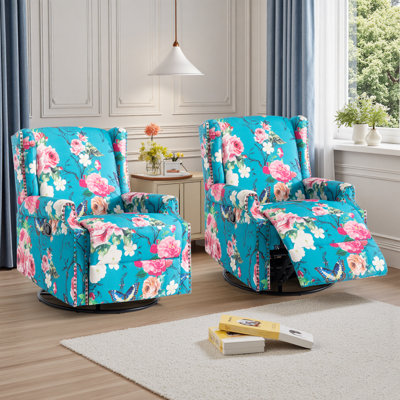 Fauteuil inclinable et oscillant rembourré à oreilles avec poignées manuelles et garniture Naihead