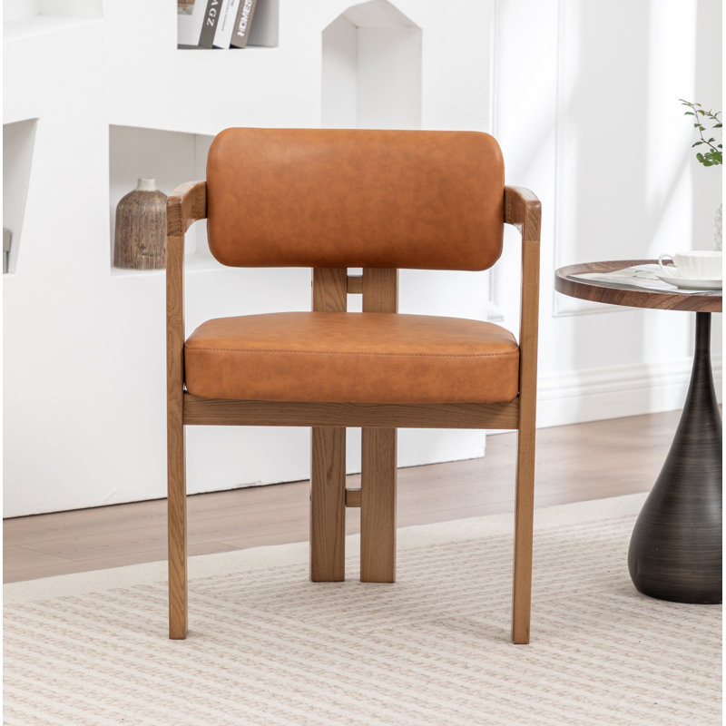 Chaise rembourrée en similicuir Stanford, 6, Tanné