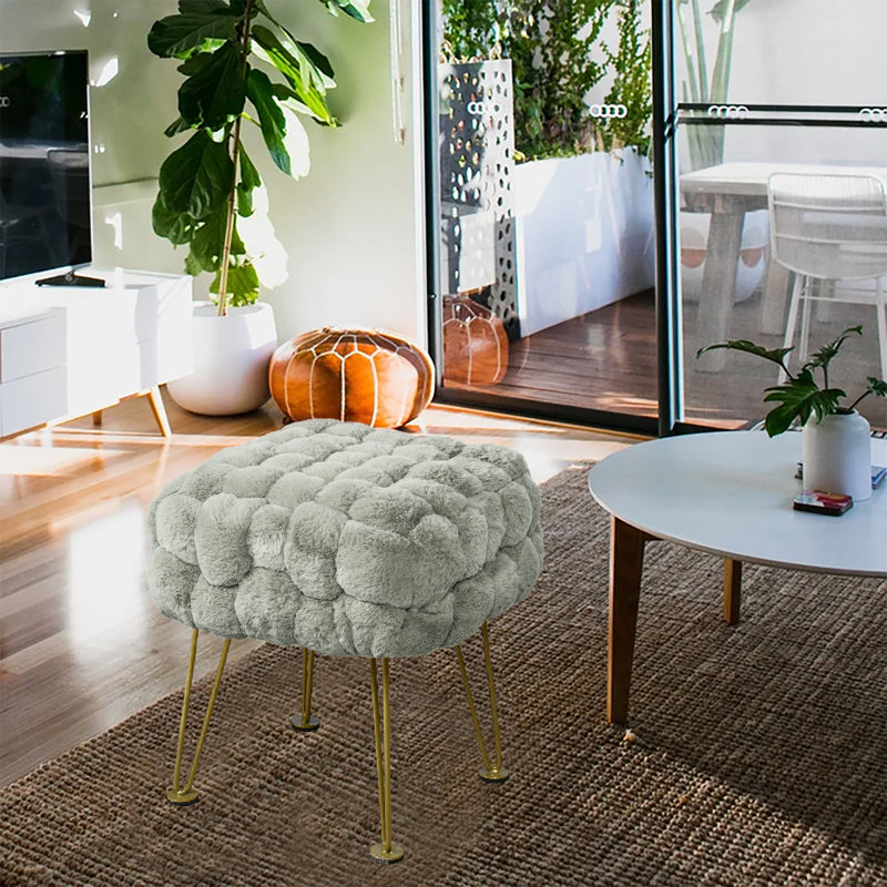 Aislee Upholstered Ottoman, Moonstruck 100% Polyester