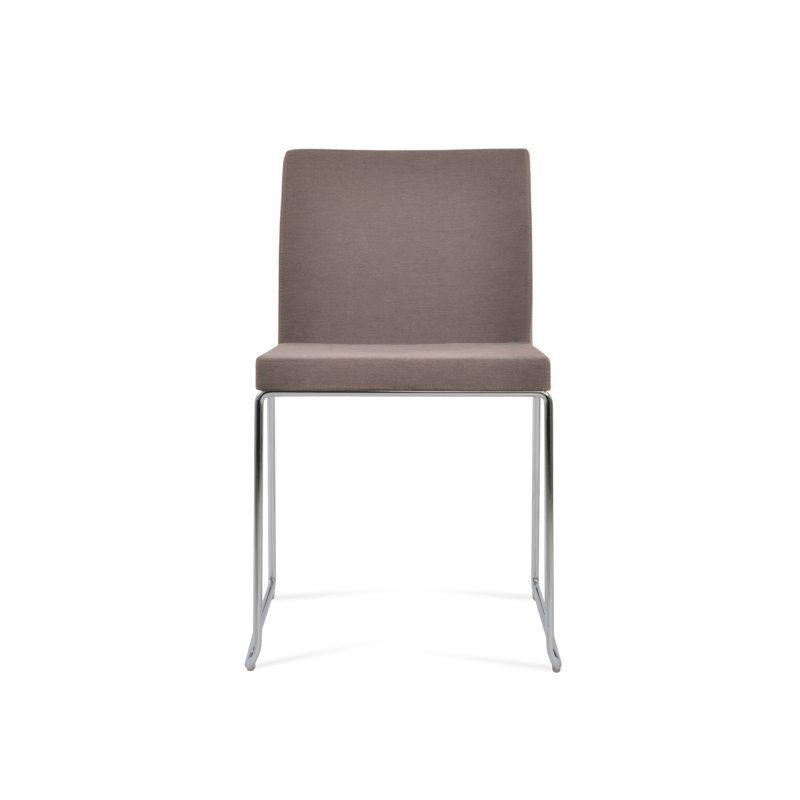 Chaise empilable en laine Aria, Chrome chrome, Moka