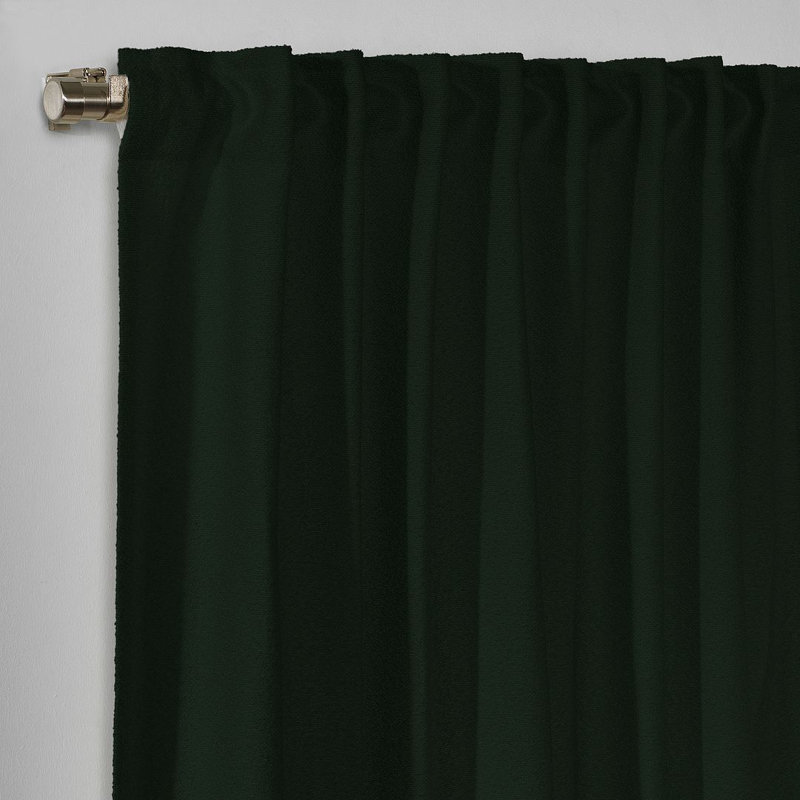 Extra Long & Extra Wide Polyester Decorative Curtain Single Panel, Duck Green, 52" W x 192" L