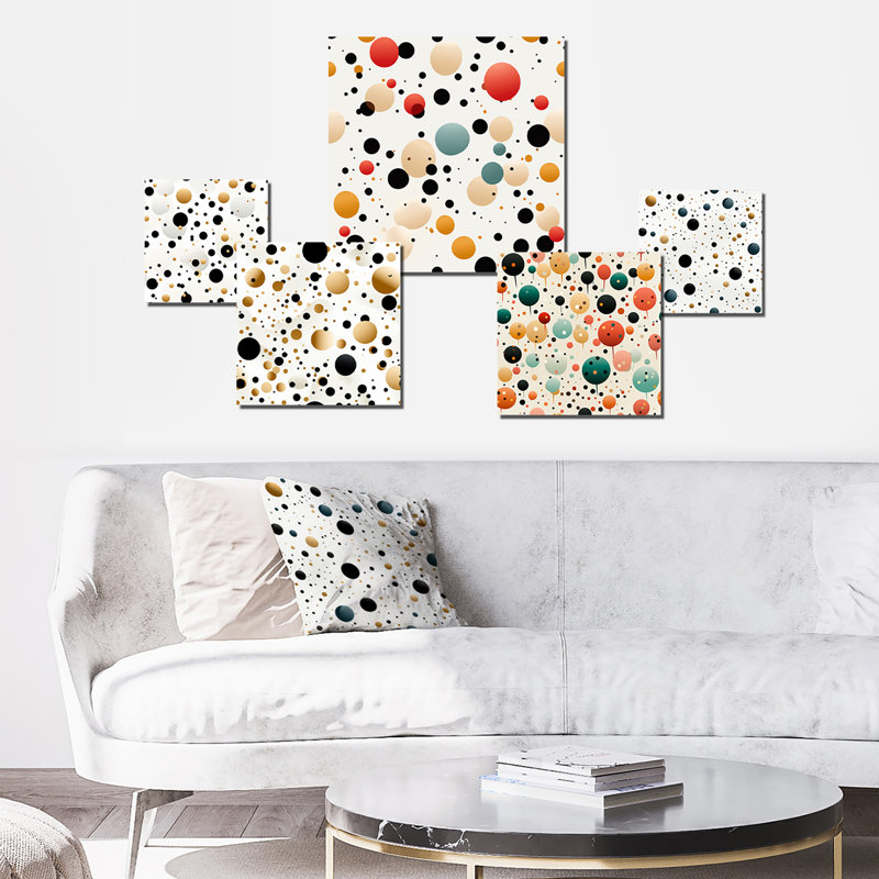 Ciarrai - Ensemble de 5 décorations murales à pois