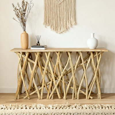 Console en bois de teck de 63 po