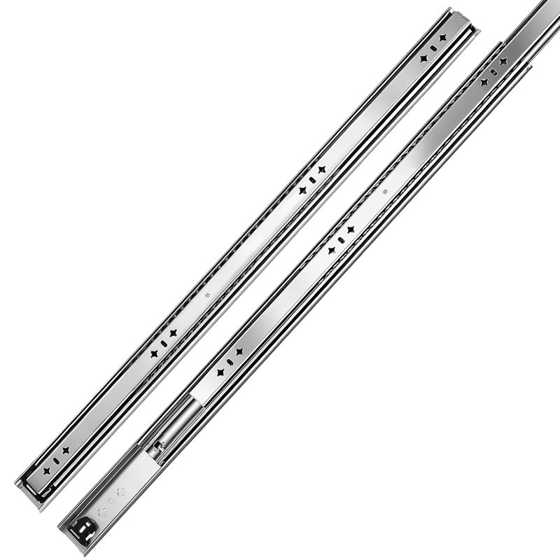 Glissières de tiroir robustes, rails de montage latéral de 34 pouces (86 cm), charge maximale de 265 lb (120 kg), rails à billes à extension complète en 3 parties, 1 paire, pour cuisine, établi, VR, en acier au carbone, avec vis et écrous, conçues pour les armoires
