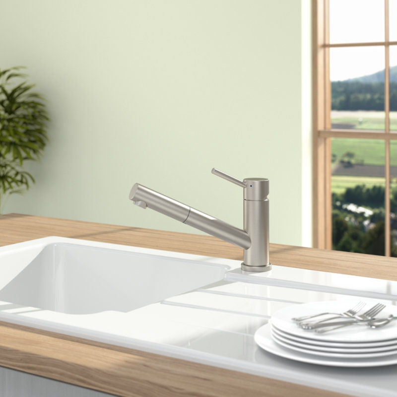 Como Single Handle Deck Mounted Kitchen Sink Mixer with Spray Wand