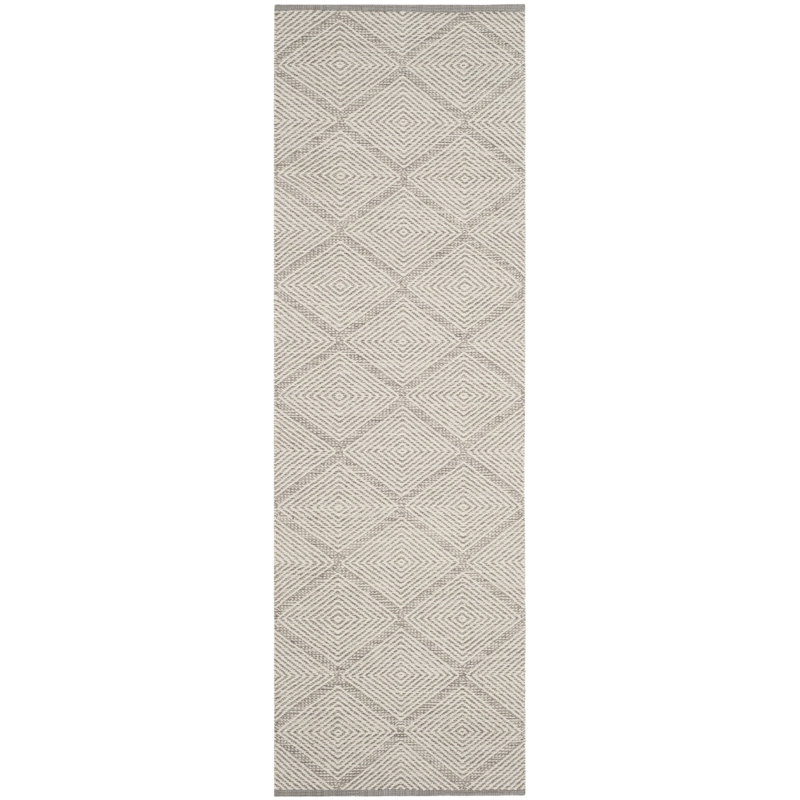 Abberton Hand Woven Cotton Geometric Rug, Runner 2'3" x 7'