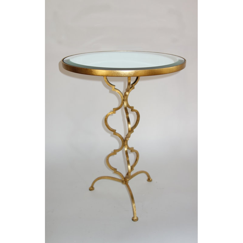 Saffold Mirrored Glass Top End Table