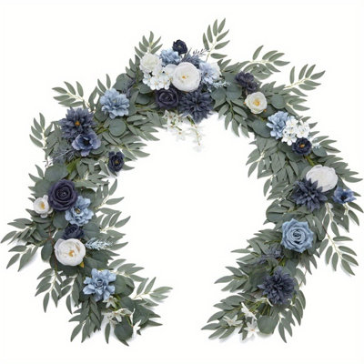 Artificial Eucalyptus Garland With Rose