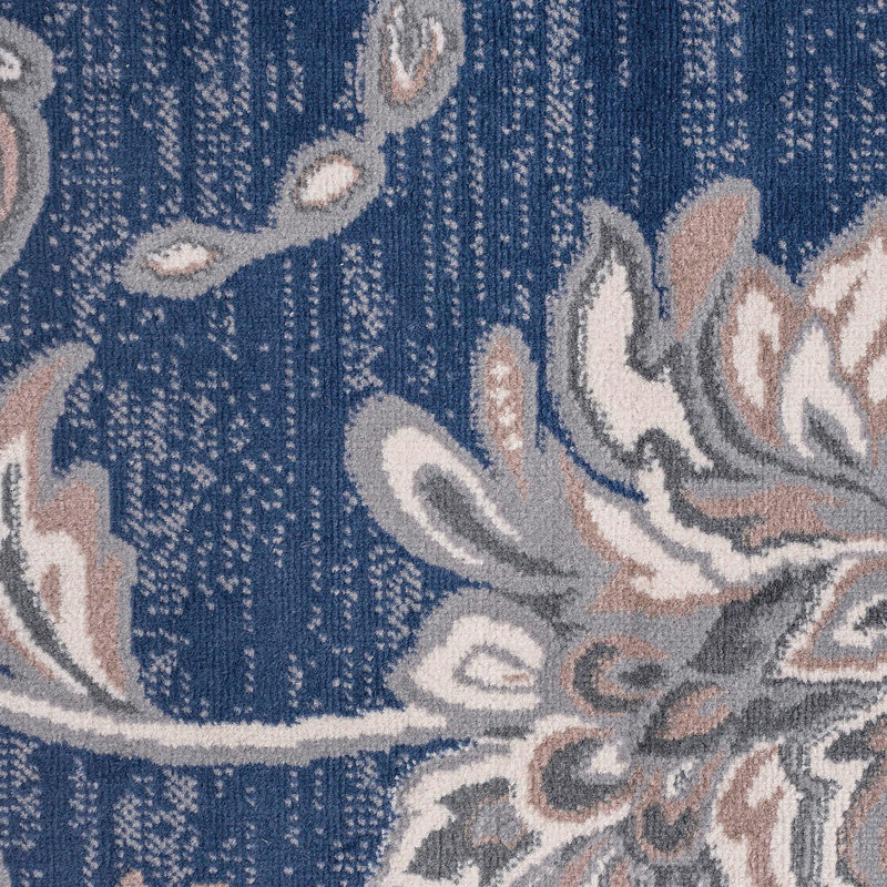 Tapis d'intérieur transitionnel bleu foncé Wealden, Rectangle 8 pi 9 po x 12 pi 3 po
