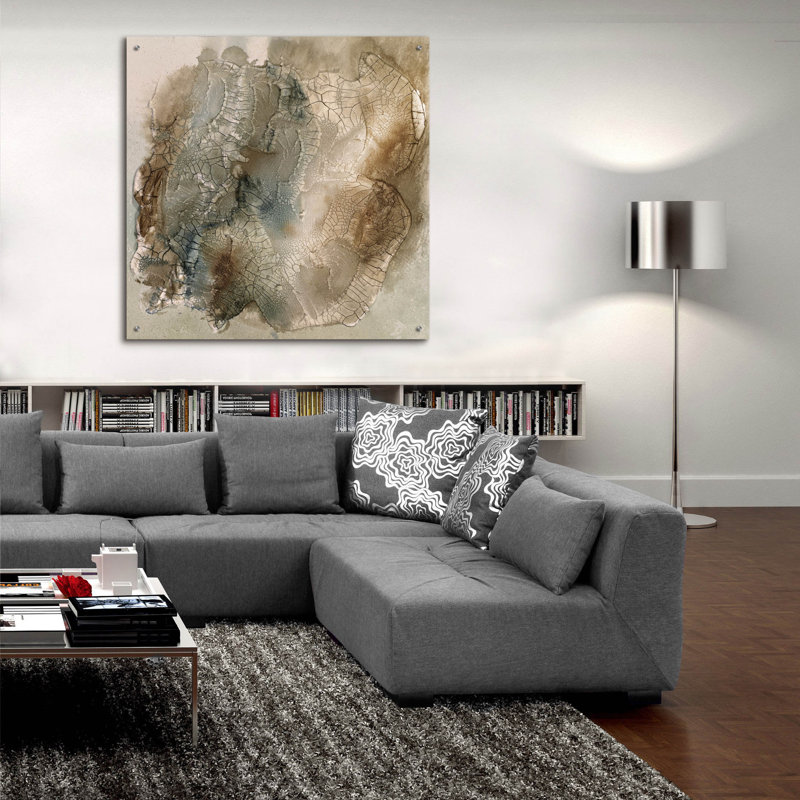 Art mural en forme de verre épique «Shaped In Grey» par Scherrer Finch, 36 po x 36 po, H 36 po x l 36 po