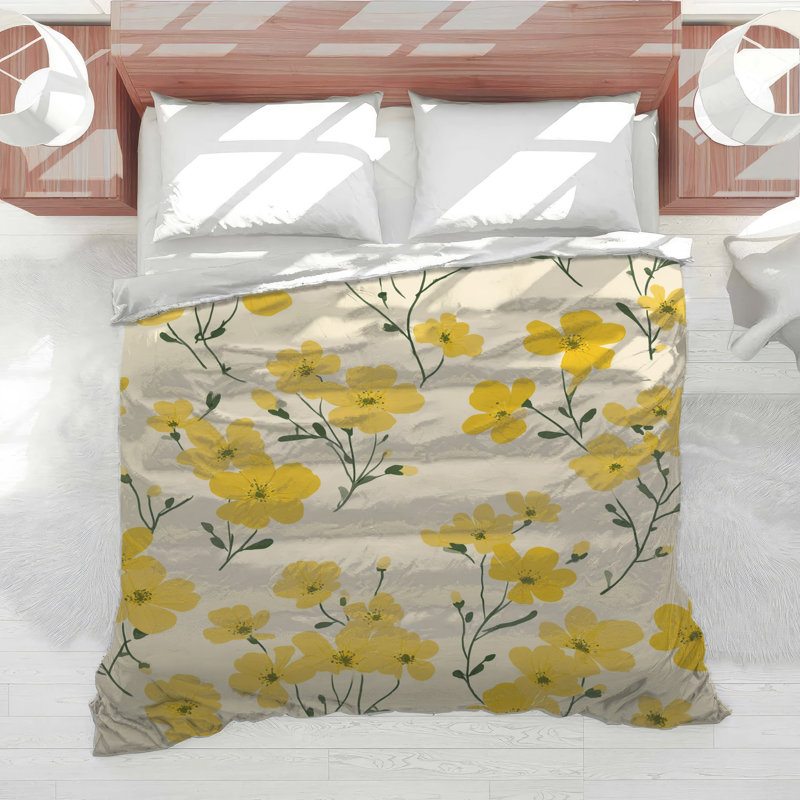 Édredon floral avec fleurs, Grand lit
