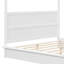 Wooden LED Canopy Platform Bed With Support Slats, No Box Spring Needed-1294917877