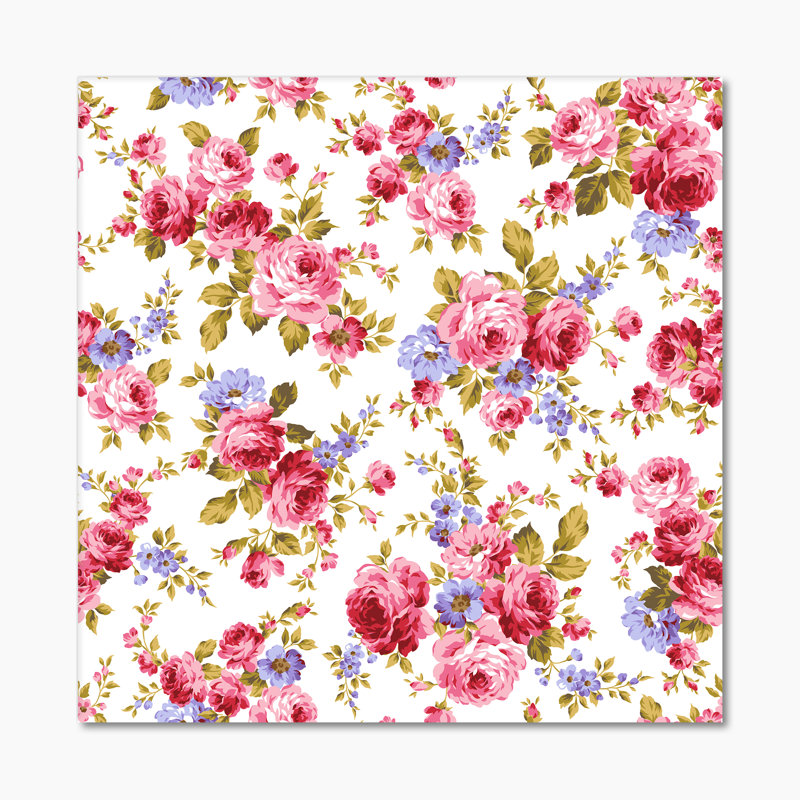 Composition de roses roses - Décoration murale traditionnelle sur toile, H 36 po x l 36 po x P 1,5 po, Toile tendue