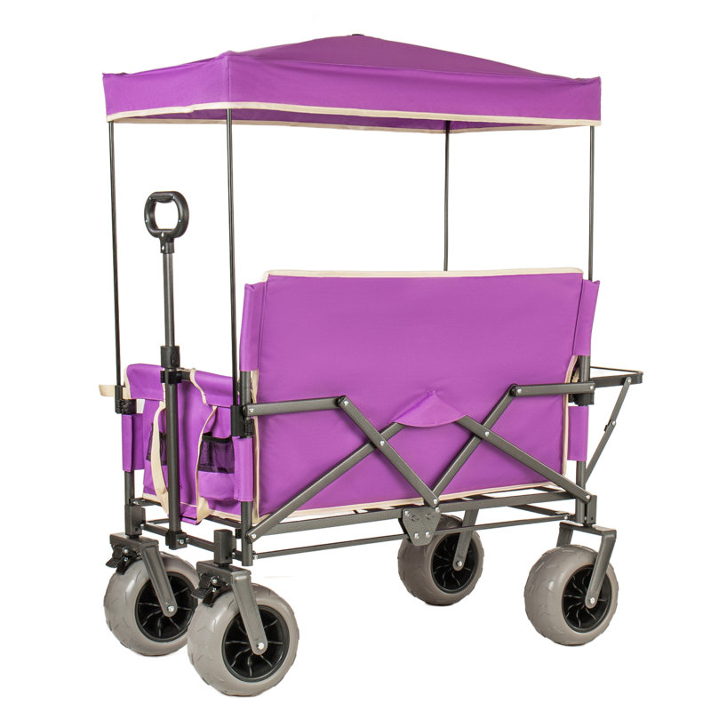 Chariot utilitaire 3-en-1 pliable avec banquette mauve