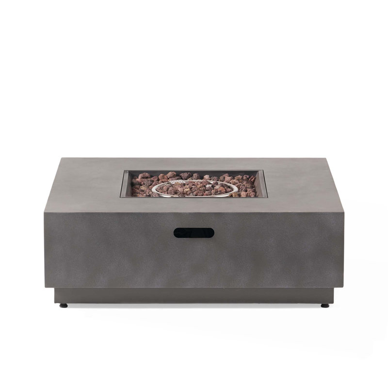 Square Iron Fire Pit-50 000 Btu, Stone Gray