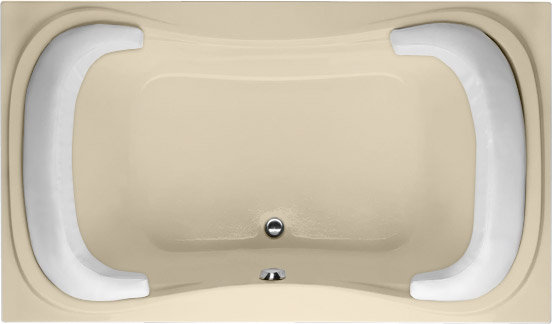 Fantasy 60 in. L Soaking Tub, Bone, Polished Brass