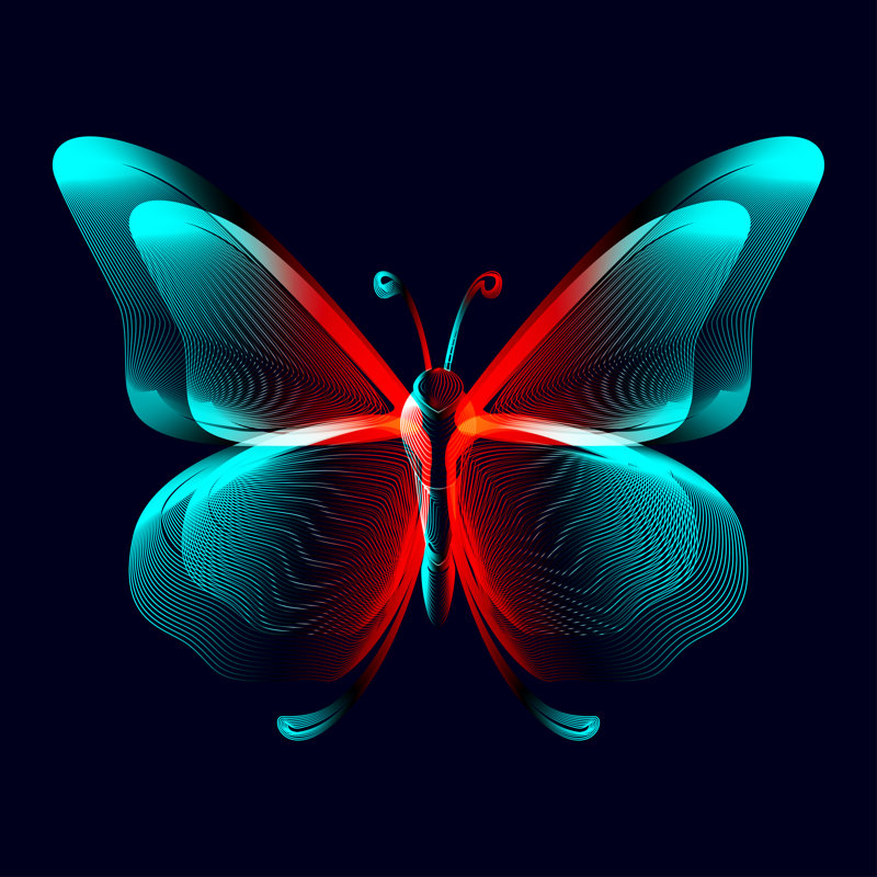Silhouette de papillon Finlea, H 12 po x l 12 po