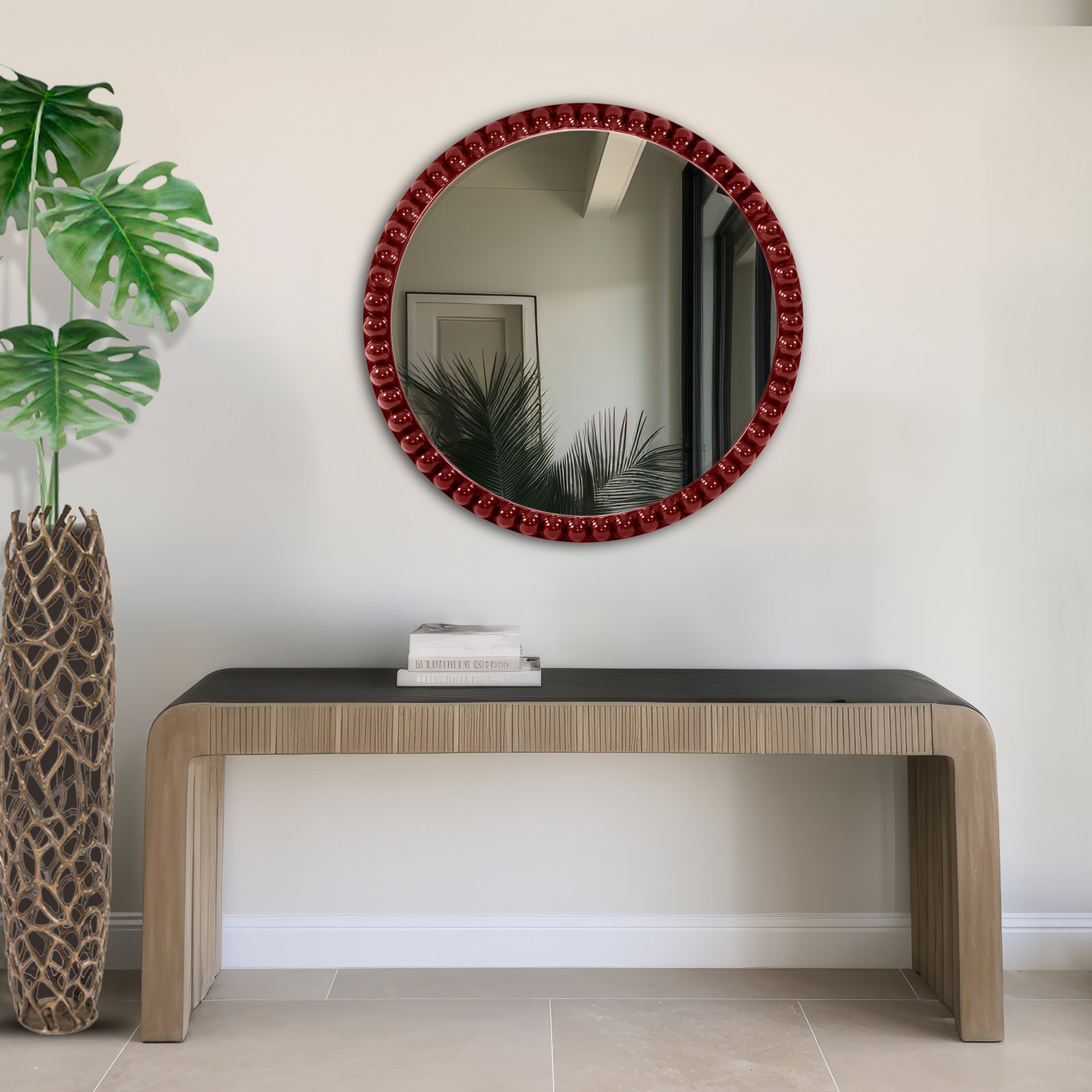 Darlene 30" Mirror, Burgundy