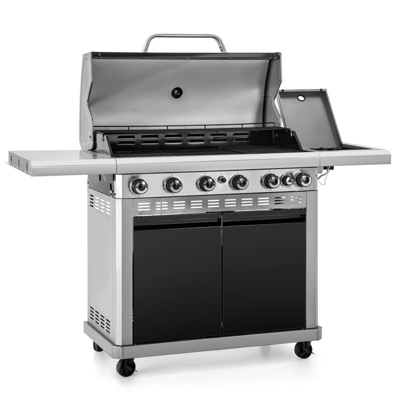 Grand 740 po. Barbecue au gaz avec corps émaillé et réservoir de propane intégré