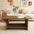 47" Modern Minimalist Rectangular Coffee Table With Double-layer Storage, Rounded Edges, Easy Assembly, Mdf For Living Room