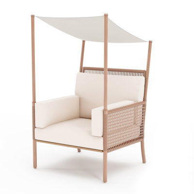 Chaise longue d'extérieur en osier Basri