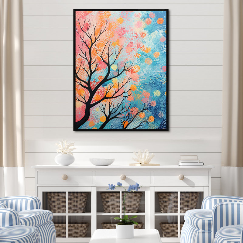 «Coral Reef Barrier Gracefulness III», reproduction sur toile, Cadre flottant noir, H 32 po x l 24 po x P 1 po