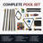 Hathaway Deluxe Pool Table Accessories Kit - Pool Sticks Set of 4, 16 Billiard Balls, Wall-Mounted Cue Rack, 2 Pool Racks, Chalk, & Other Billiards Accessories for Gameplay & Maintenance - Black