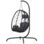 Fauteuil à œufs suspendu Dakota Fields avec coussin en poly rotin anthracite et acier