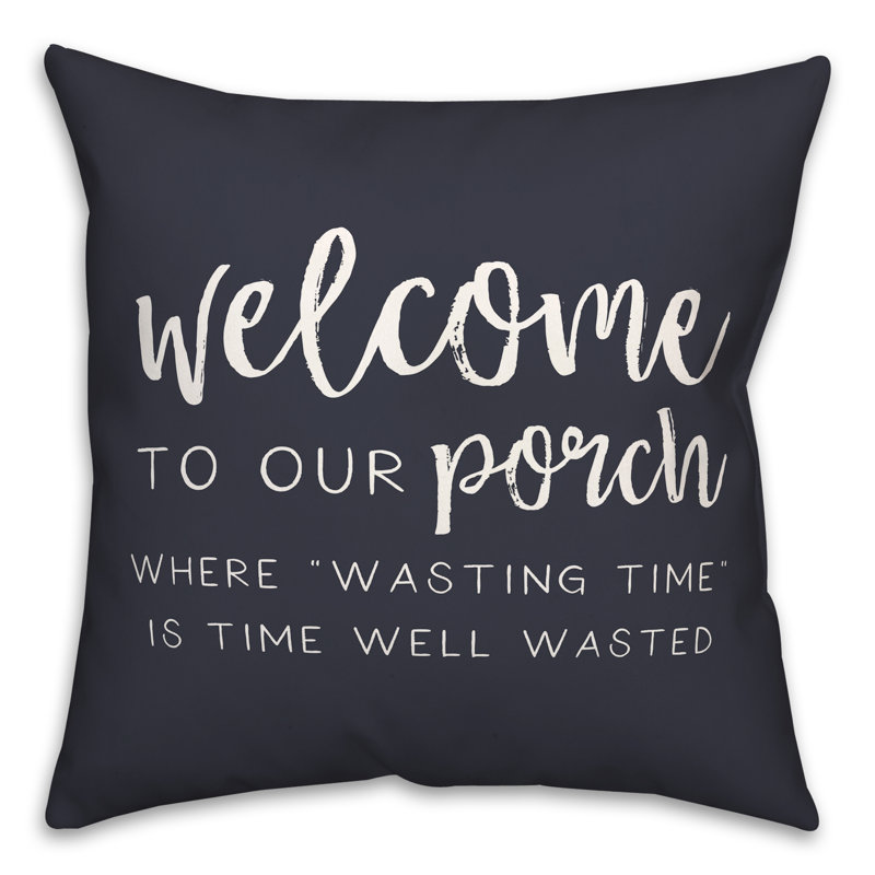 Coussin décoratif intérieur / extérieur en polyester , H 18 po x l 18 po, Bleu marine
