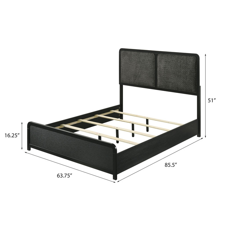 Grand lit tapissier noir Burton