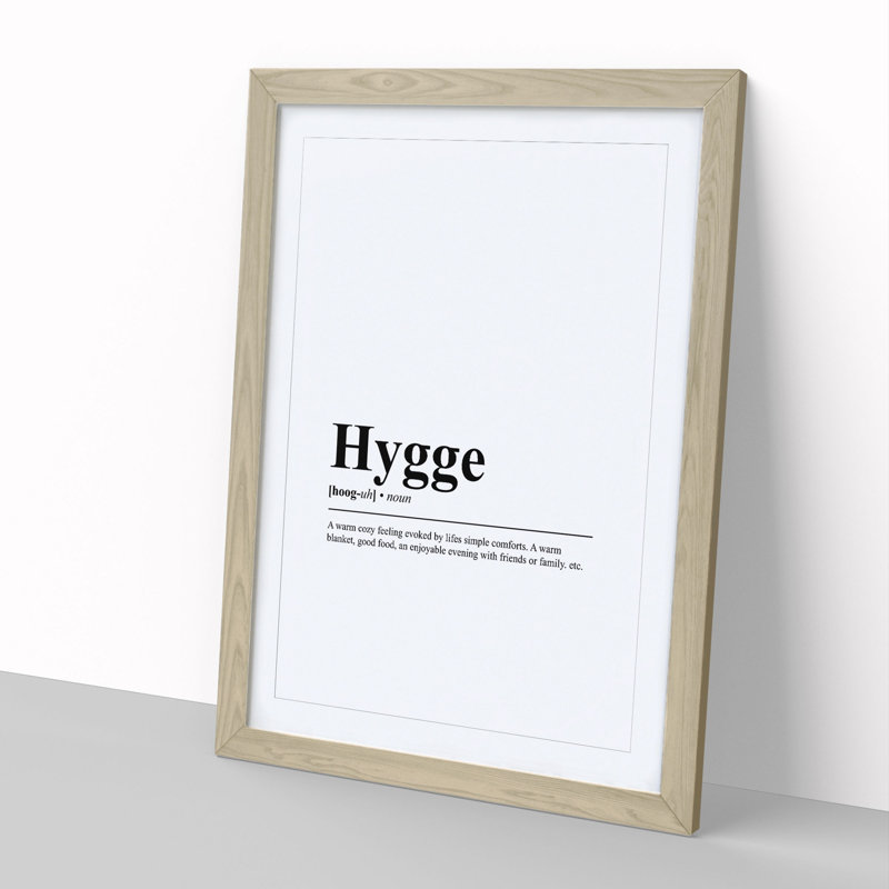 Hygge - Picture Frame Typography, Oak, 65cm H x 48cm W x 2cm D
