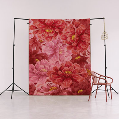 Tapis décoratif moderne à motif de roses rouges et roses