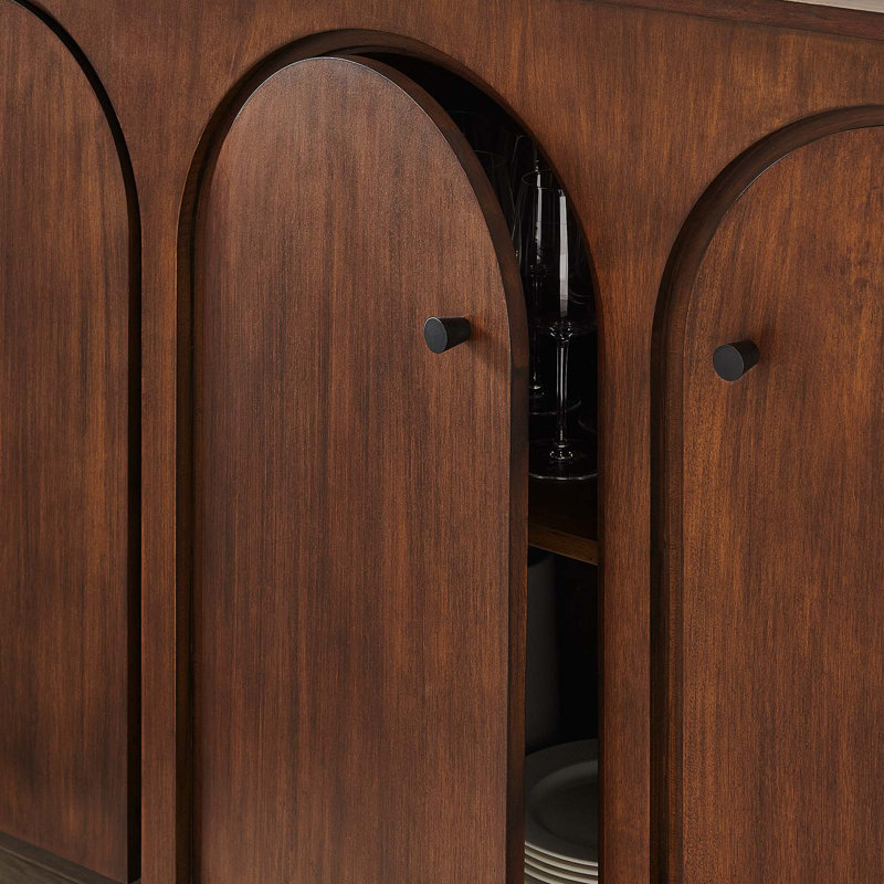 Appia Walnut Wood Veneer 71" Sideboard with Arched Doors