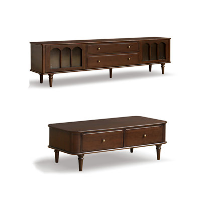 Meuble télé et table basse en bois massif