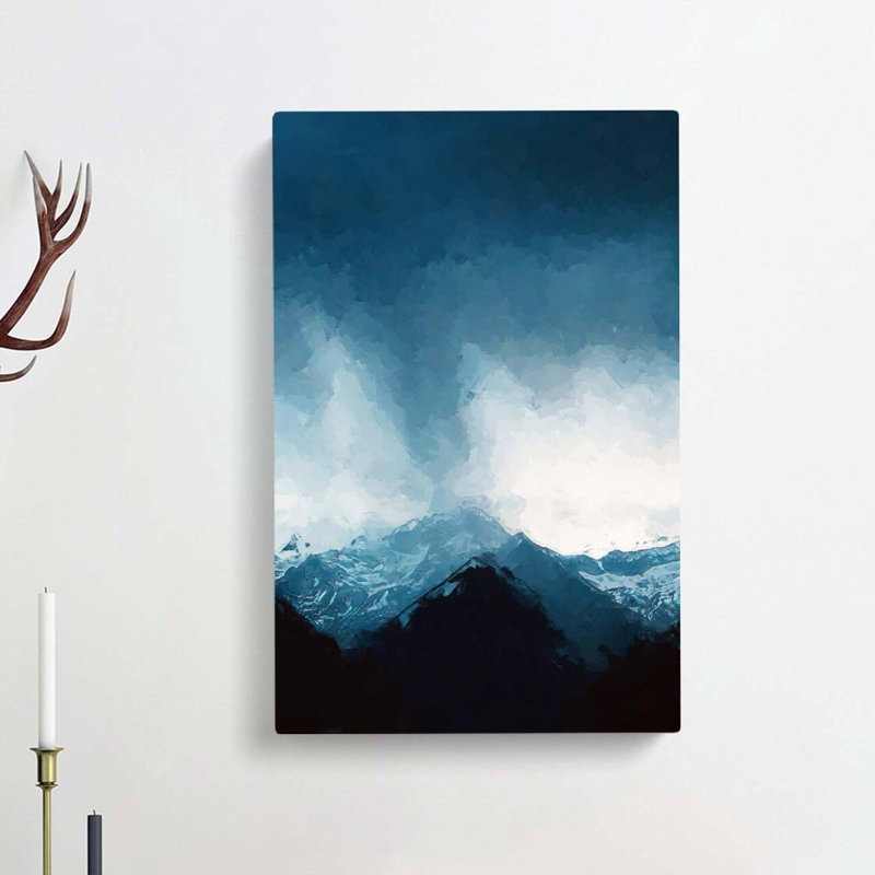 Cloud Touching the Mountains in Abstract - Wrapped Canvas, 60cm H x 40cm W x 3cm D