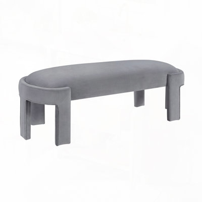 Velvet Fabric  Upholstered Bench
