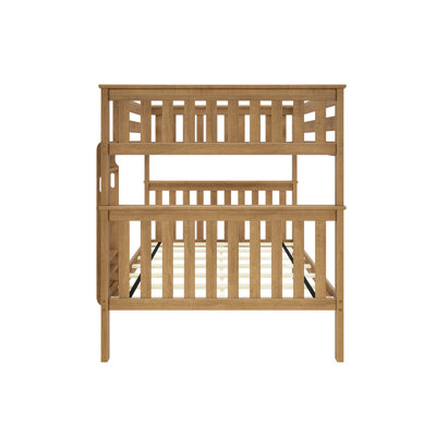 Aileana Solid Wood Bunk Bed with Built-In Ladder