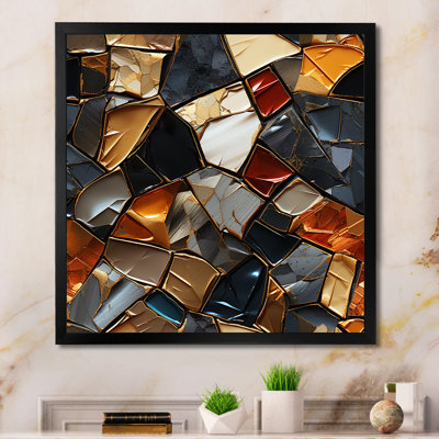 Cubic Mosaic Marble Tiles I - Abstract Tile Wall Art