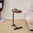 Modern Oval C-Shaped Side Tables with Raised Tray Top and Metal Base(Set of 2)-455313728