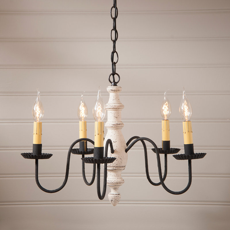 Lustree 5 lumières façon bougie/classique Vincent, Blanc Americana