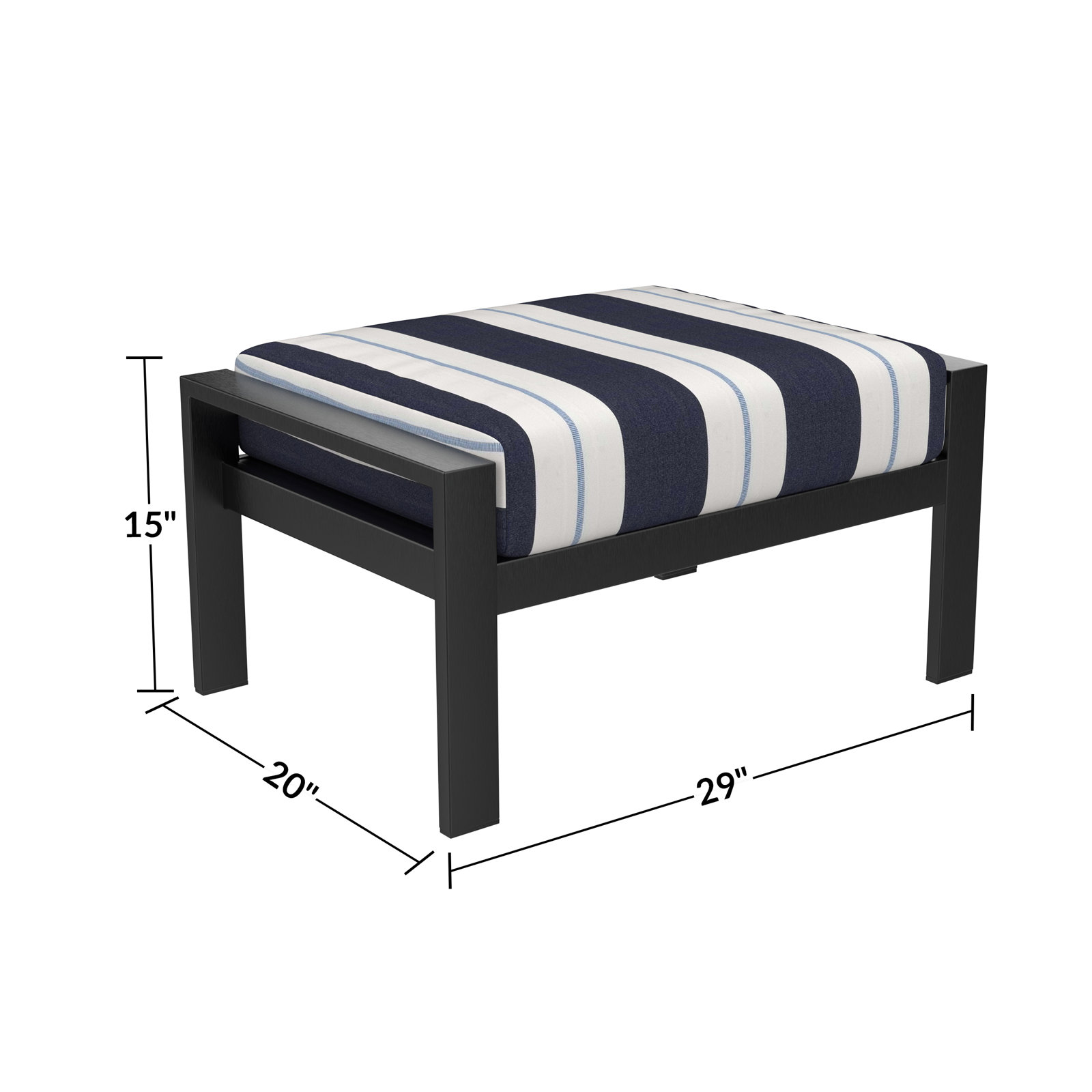 Townsend Sunbrella® Patio Ottoman, Sunbrella Relate Harbor, No, None