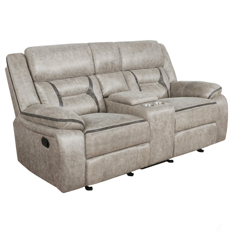 Causeuse rembourrée avec console, Taupe