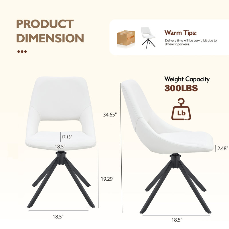Chaises de cuisine modernes à haut dossier - Cuir imperméable résistant aux égratignures et rembourrage en mousse à mémoire de forme