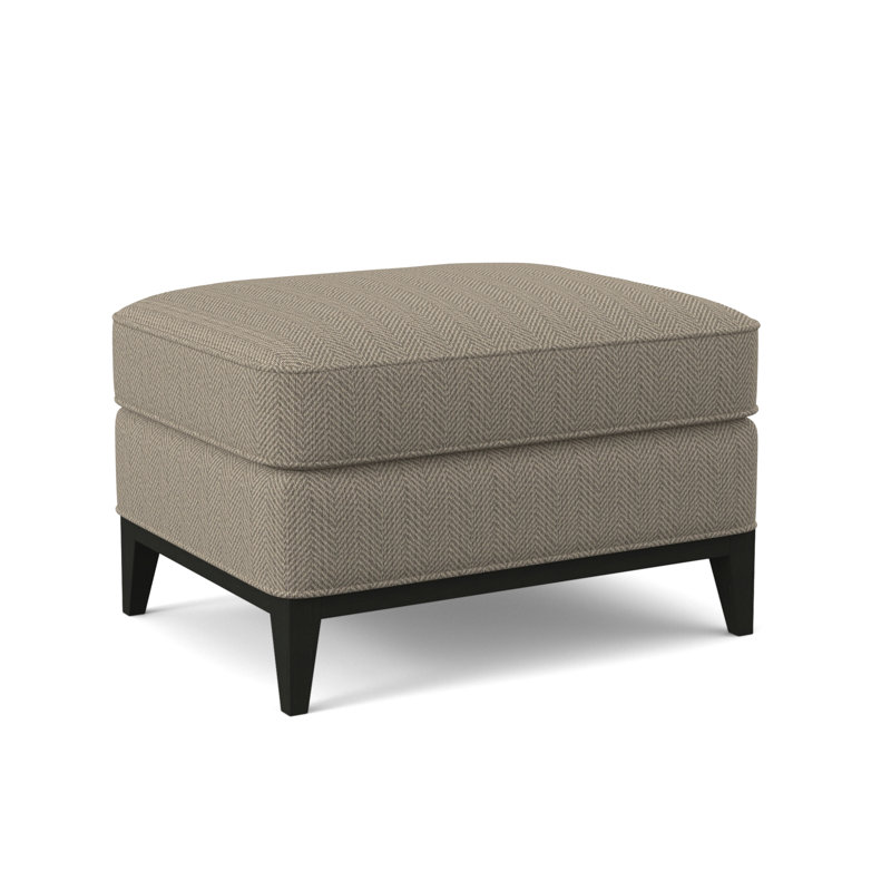 Sonoma Boucle and Velvet Ottoman, Maya Wheat Polyester Blend, Espresso