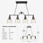 4-Light Dimmable Linear Pendant Light with Seeded Glass in Brushed Antique Silver 
