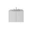 Meuble-lavabo suspendu gain de place avec comptoir en marbre reconstitué et lavabo à trop-plein-133668274