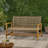 2-Seater Outdoor Wicker Patio Loveseat with Wood Frame and Curved Backrest-746130871