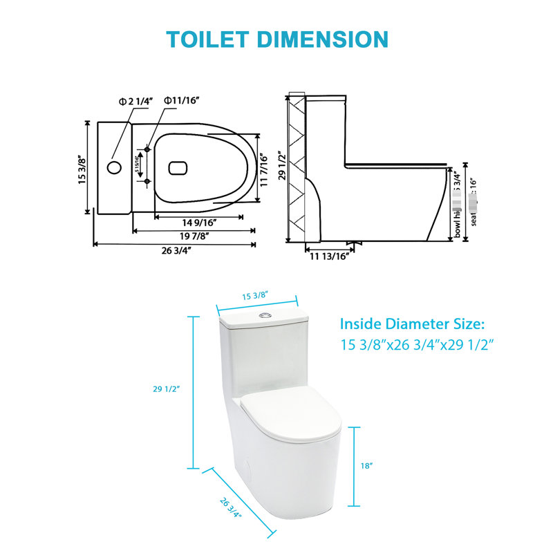 Toilette de salle de bain brute de 12 po, céramique blanche, double chasse 1,1 / 1,6, siège à fermeture douce Siphon Jet, carte de 800 g, céramique facile à entretenir, avec siège en PP pour hygiène et entretien