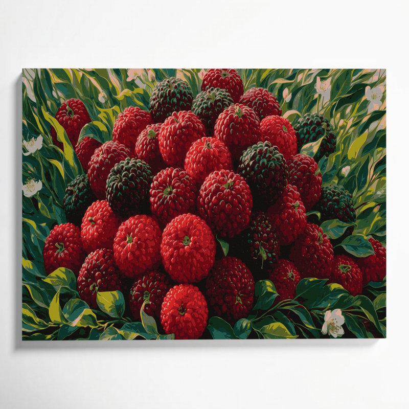 «Fruit Yangmei», art mural sur toile noire, H 11 po x l 14 po