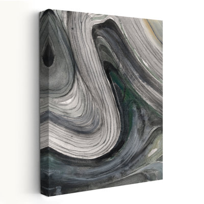 Tourbillon II contemporain abstrait noir gris vert gris